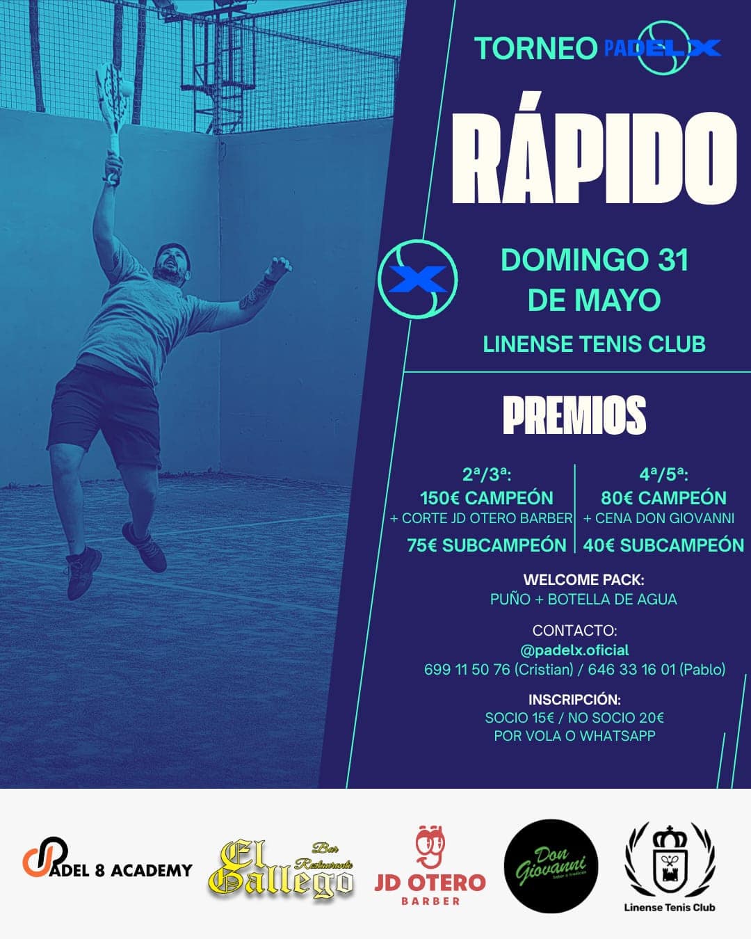 Cartel oficial del Torneo de Pádel Linense Tenis Club en La LÃnea